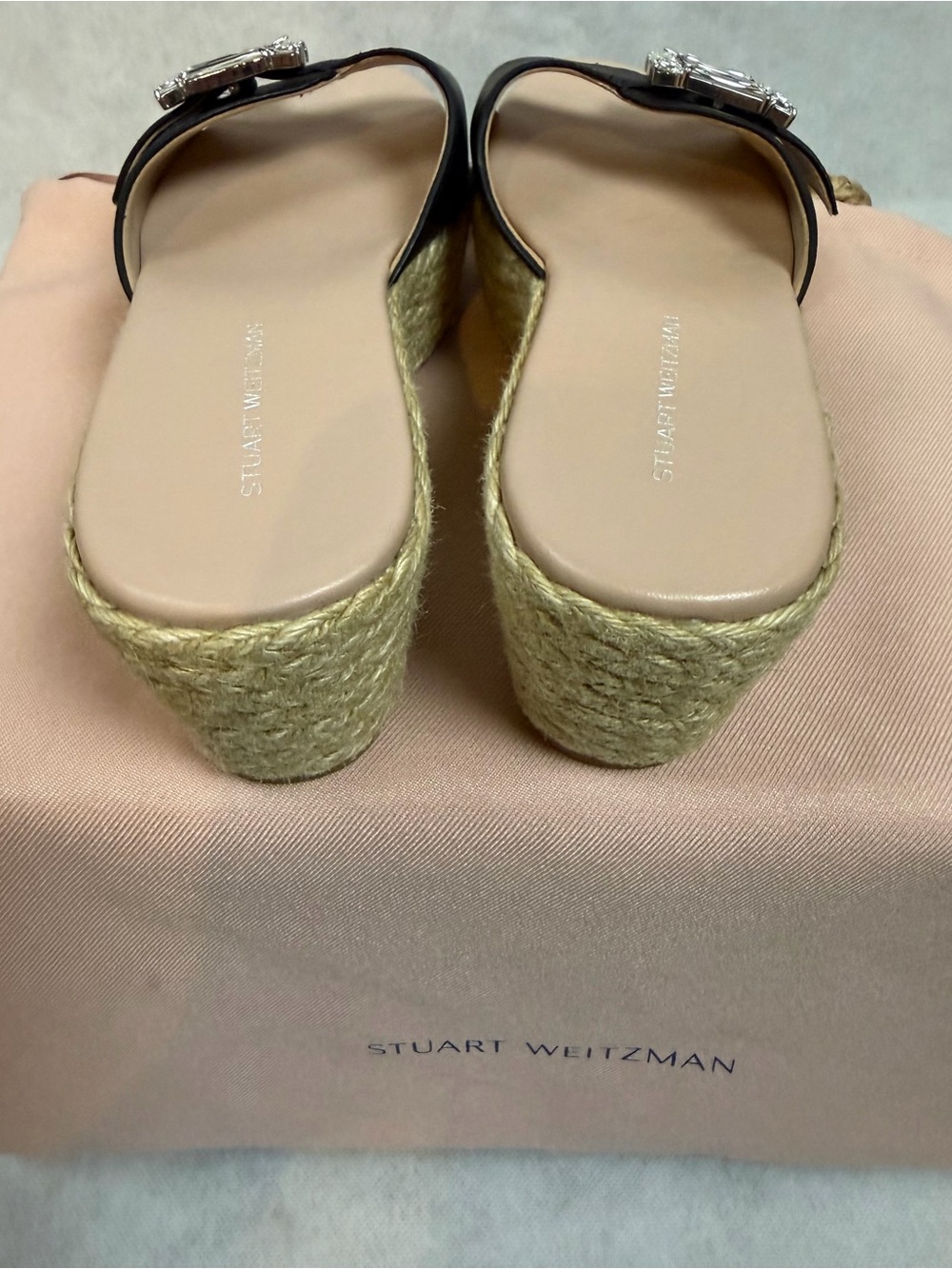 Stuart Weitzman June 75 Wedge Slide Sandals Bundle Black Pink Size 6 New - Picture 7 of 12